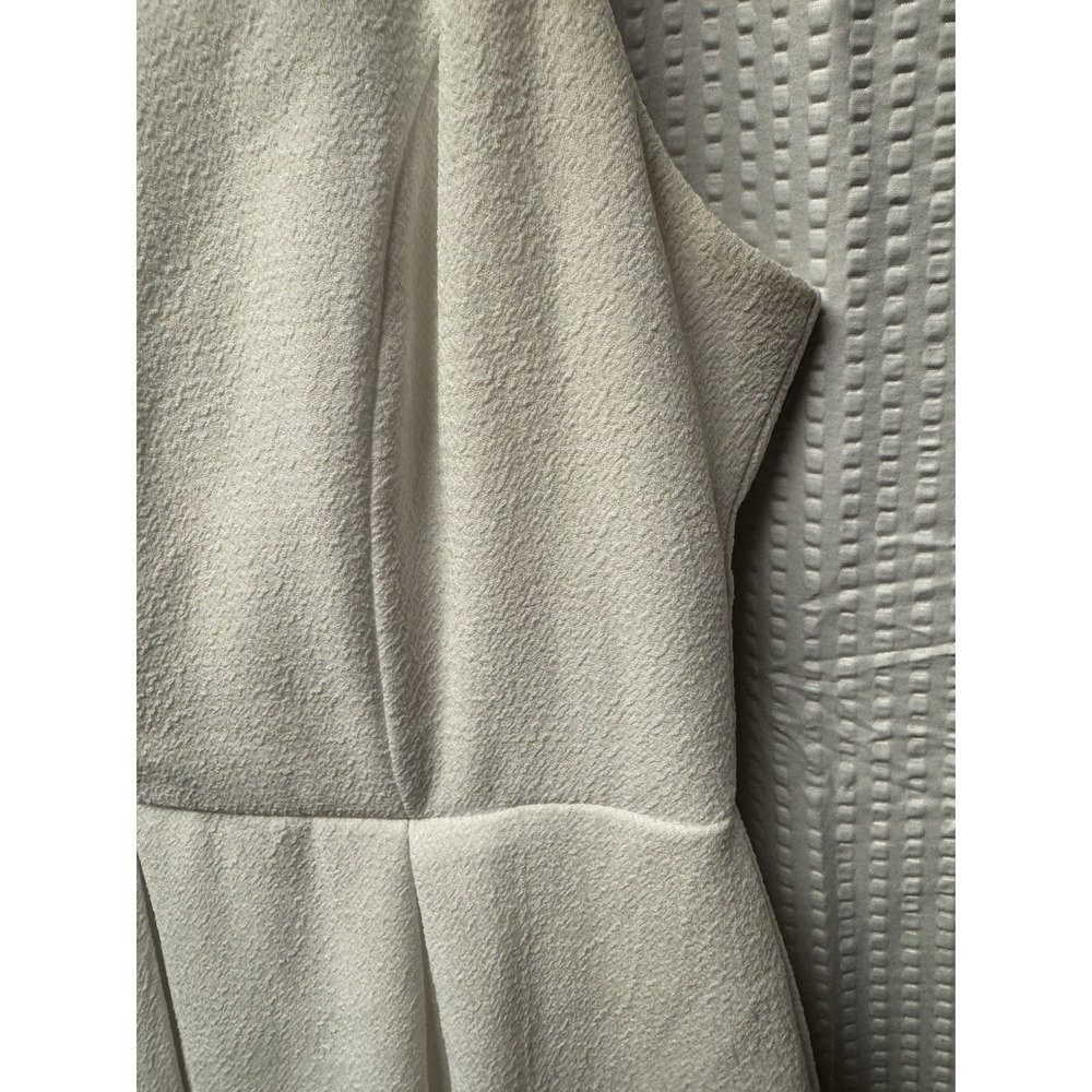 She + Sky Women's White Textured Size Large A Line Mini Dress Pleated Sleeveless - Picture 5 of 14